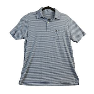 Vineyard Vines Polo Mens Size S Classic Fit Pima Cotton Pocket Golf Blue Striped
